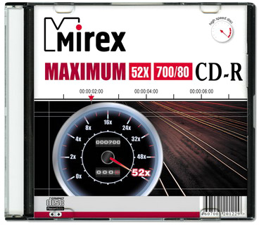 CD-R диск Mirex Maximum/Maestro/Sport 52х 700 Мб Slim Box (1 шт.)
