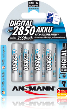 Комплект аккумуляторов AA ANSMANN 2650mAh (макс 2850mAh) Digital Professional (4 шт в блистере)