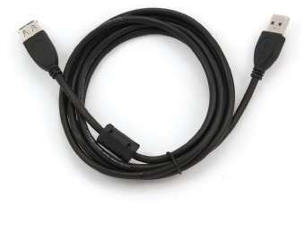 Кабель Gembird Pro удлинитель USB 2.0 AmAf, 1.8 м, черный, ферритовые кольца
