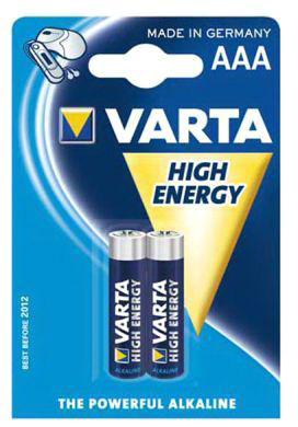 Комплект элементов питания AAA VARTA LONGLIFE POWER (HIGH ENERGY) 4903 LR03 (2 шт в блистере)