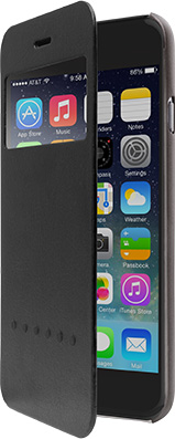 Чехол-книжка для iPhone 6 Plus/6S Plus Ozaki O!coat Hel-ooo, чёрный [OC588BK]