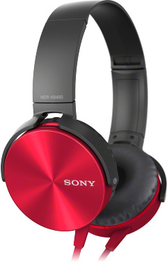 Гарнитура Sony MDR-XB450AP, красная
