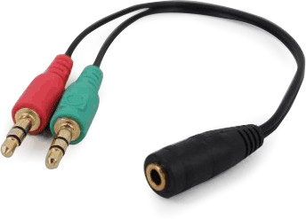 Кабель аудио сигнала Cablexpert CCA-418, джек3.5 наушники + 3.5 микрофон-> джек3.5 4pin, длина 20см, черный