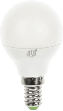 Лампа светодиодная ASD ШАР 5 (45) Вт, теплый свет E14 3000 K [4690612002125]