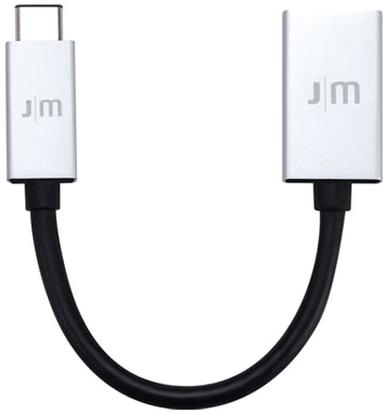 Кабель Just Mobile AluCable USB-C 3.0 на USB 0.15 м, серебряный/чёрный [DC-358]