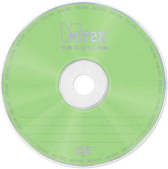 DVD-RW диск Mirex 4х 4.7 ГБ Slim case (1шт)