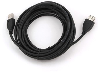 Кабель Gembird Pro удлинитель USB 2.0 AmAf, 4.5м, черный, ферритовые кольца