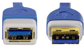 Кабель USB 3.0 HAMA удлинительный AmAf (1,8 м), позолоченные контакты, экранированный