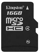 Карта памяти 16 Гб Micro SDHC Kingston Class 4 [SDC4/16GB]