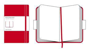 Записная книжка "Classic" (для рисунков), Moleskine, Pocket, красный (арт. QP014R)