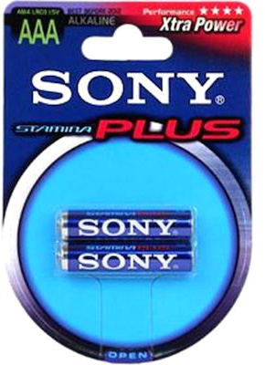 Комплект батареек Sony AM4-B2D АAА, блистер 2 шт