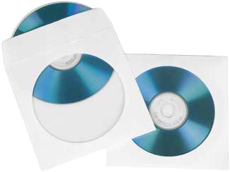Конверты Hama H-51173 для CD/DVD бумажные с прозрачным окошком 50 шт. белый