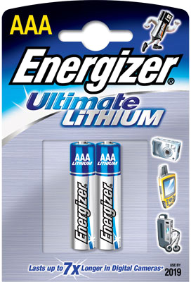 Комплект элементов питания AAA Energizer Ultimate Lithium (2 шт в блистере)