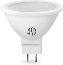 Лампа светодиодная ASD LED-JCDR-standard 7,5 (70) Вт, теплый свет GU5.3 3000 K [4690612002286]
