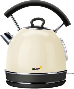 Чайник UNIT UEK-261, сталь, цветная эмаль, бежевый/черный