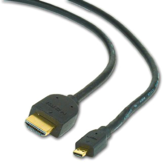 Кабель HDMI-microHDMI Cablexpert CC-HDMID-6, v2,0, 19M/19M, 1.8м, черный, позол.разъемы, экран, пакет