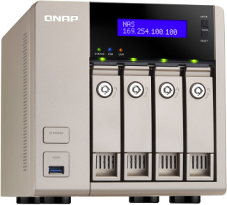 Сетевое хранилище QNAP TVS-463-8G Сетевой RAID-накопитель, 4 отсека для HDD, HDMI-порт. Четырехъядерный AMD 2.