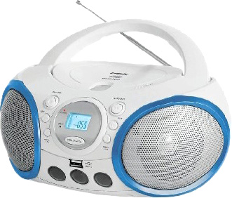 Аудиомагнитола BBK BX150U белый/голубой 4Вт/CD/MP3/FM(an)/USB