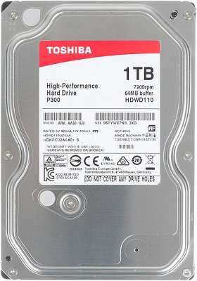Жёсткий диск SATA-3 1TB [HDWD110UZSVA] TOSHIBA , 7200rpm, 64MB Cache