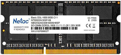 Модуль памяти SO-DIMM DDR-III 8192 Mb DDR1600 Netac 1.35V (NTBSD3N16SP-08)