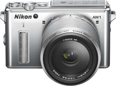 Цифровая фотокамера Nikon 1 AW1 Silver Kit (11-27,5 мм f/3.5-5.6 VR)