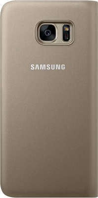 Чехол-книжка Samsung для Samsung Galaxy S7 Edge S-View Cover, золотой (EF-CG935PFEGRU)