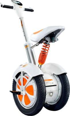 Двухколесный гироскутер с рулем и сиденьем Airwheel A3 (батарея SONY 520 Вт*ч), белый-оранжевый