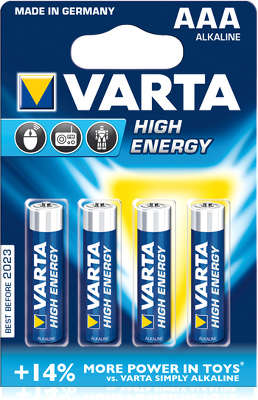 Комплект элементов питания AAA VARTA HIGH ENERGY (4 шт в блистере)