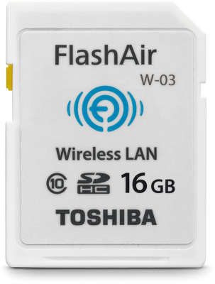 Карта памяти 16 Гб SDHC Toshiba FlashAir with Wi-Fi Class 10 [SD-F16AIR03(8]