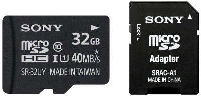 Карта памяти 32 Гб Micro SDHC Sony Class 10, с адаптером [SR32UY3A\T]