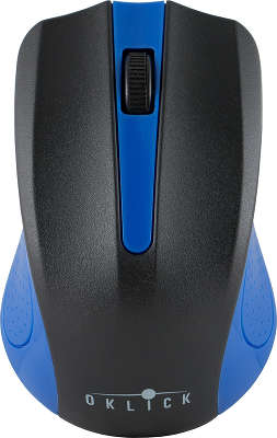 Мышь беспроводная USB Oklick 485MW 1200 dpi, чёрная/синяя