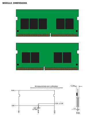 Модуль памяти DDR4 SODIMM 8Gb DDR3200 Kingston (KSM32SES8/8HD)