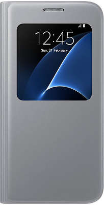 Чехол-книжка Samsung для Samsung Galaxy S7 S View Cover серебристый (EF-CG930PSEGRU)