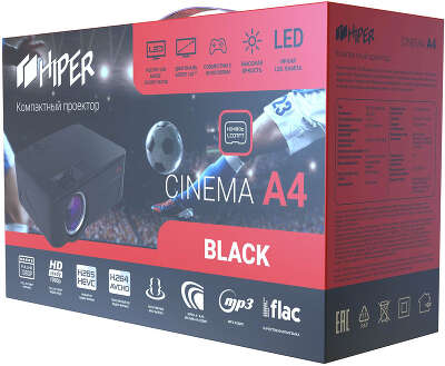 Проектор Hiper Cinema A4, LED LCD, 1920x1080, 2500лм