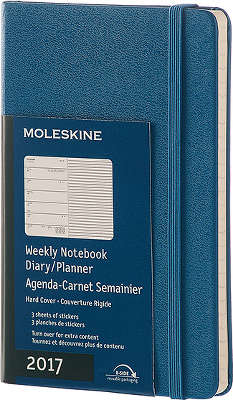Еженедельник "Classic" (2017), Moleskine, Pocket, синий (арт. DHB2112WN2Y17)