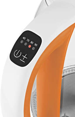 Чайник Kitfort КТ-6140-4 1.7л. 2200Вт белый/оранжевый (корпус: стекло)