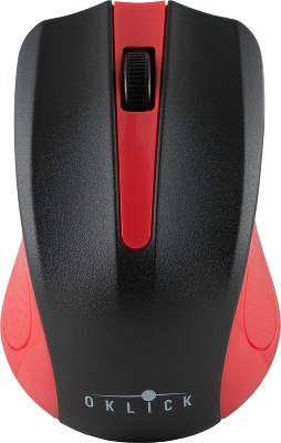 Мышь беспроводная USB Oklick 485MW 1200 dpi, чёрная/красная