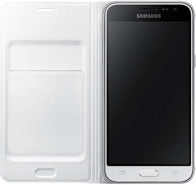 Чехол-книжка Samsung для Samsung Galaxy J3 Flip Wallet, белый (EF-WJ320PWEGRU)