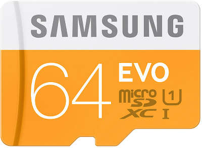 Карта памяти 64 Гб Micro SDXC Samsung EVO Class 10 UHS-I [MB-MP64DA/RU]