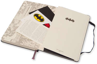 Записная книжка "Batman" (нелин), Moleskine, Large, черный (арт. LEBA01QP062)