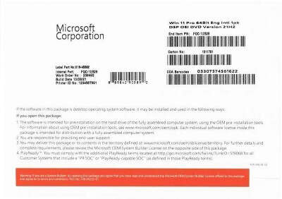 OС Microsoft Windows 11 Professional 64 bit English OEM (FQC-10528)