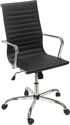 Кресло офисное COLLEGE H-966L-1, черный, кожа