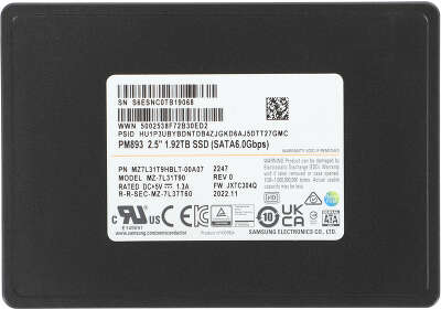 Твердотельный накопитель SATA3 1.92Tb [MZ7L31T9HBLT-00A07] (SSD) Samsung PM893