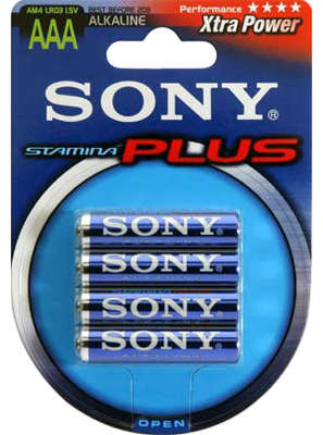 Комплект батареек Sony ААА, блистер 4 шт