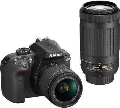 Цифровая фотокамера Nikon D3400 Double Kit (AF-P DX 18-55 мм non VR, 70-300 мм non VR)