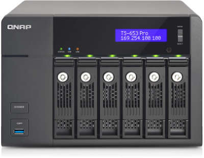 Сетевое хранилище QNAP TS-653 Pro 8 отсеков для HDD, HDMI-порт. Четырехъядерный Intel Celeron J1900 2,0 ГГц