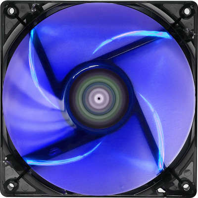 Вентилятор Aerocool Lightning 12см "Blue Edition" (синяя подсветка), 3+4 pin, 41.4 CFM, 1200 RPM, 22.5 dBA