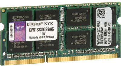 Модуль памяти SO-DIMM DDR-III 8192 Mb DDR1333 Kingston KVR1333D3S9/8G