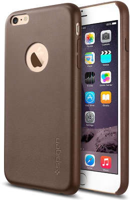 Чехол Spigen SGP Leather Fit для iPhone 6 Plus/6S Plus, Olive Brown [SGP11401]