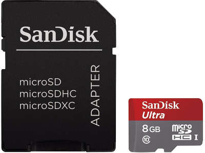 Карта памяти 8 Гб Micro SDHC Sandisk Сlass 10 [SDSDQUAN-008G-G4A]